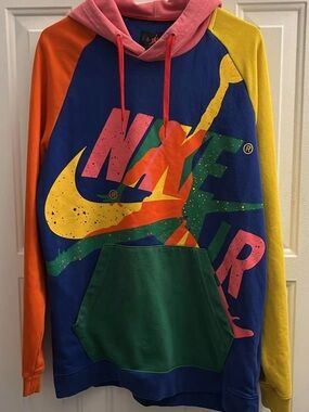 Jordan Multicolor Crewneck Sweatshirt with Blue, Pink, Orange, Yellow & Green